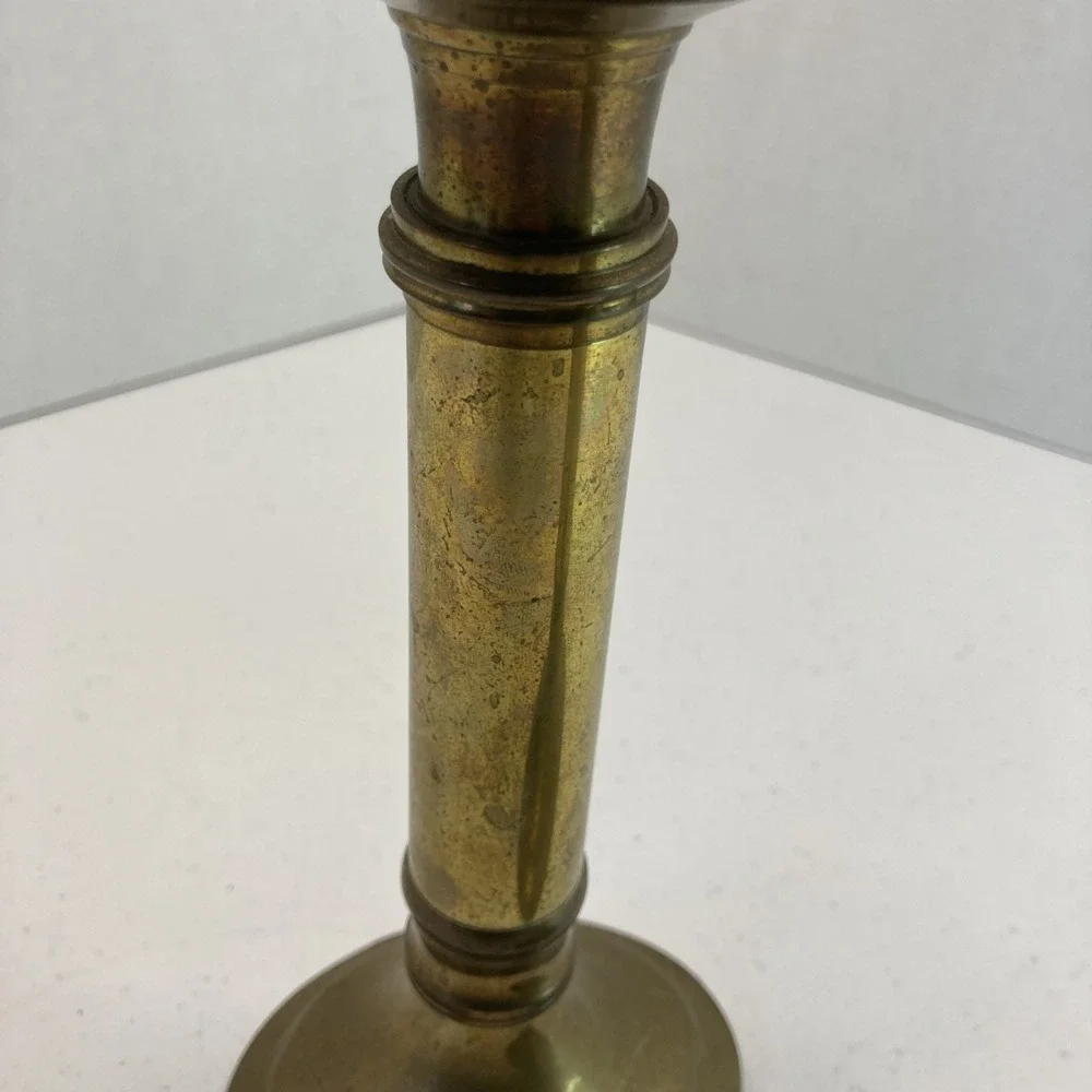 Pair of Vtg MCM Brass Metal Candle Candlestick‎ Holders 7.5